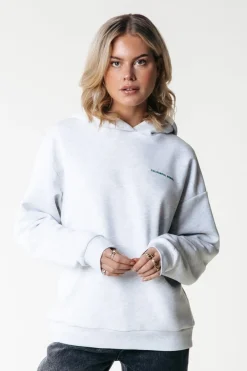 Clearance Abstract Flower Hoodie | Light grey melange Hoodies