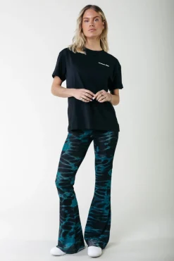 Outlet Animal Mesh Flare Pants | Storm green Broeken