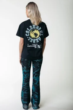 Outlet Animal Mesh Flare Pants | Storm green Broeken