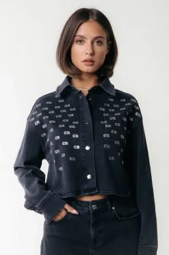Clearance Billie Denim Blouse | Dark grey denim Blouses