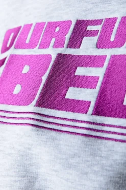 Hot Bold Embro Logo Hoodie | Light grey melange Hoodies