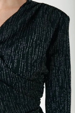 Clearance Bryssa Lurex Dress | Metallic silver Jurken