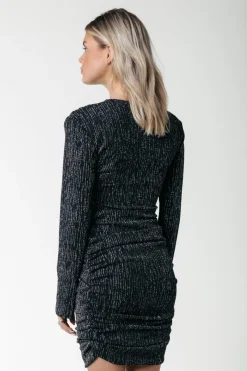 Clearance Bryssa Lurex Dress | Metallic silver Jurken