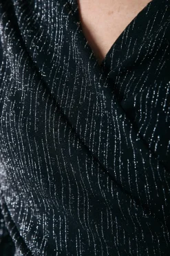 Clearance Bryssa Lurex Dress | Metallic silver Jurken