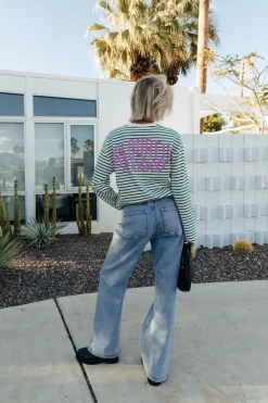 Outlet Logo Stripe Longsleeve | Off white T-shirts