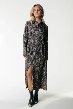Online Desiree Leopard Dress | Warm Brown Jurken