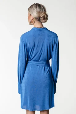 Sale Dorin Uni Wrap Dress | Vallarta Blue Jurken