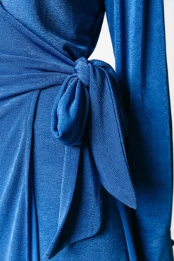Sale Dorin Uni Wrap Dress | Vallarta Blue Jurken