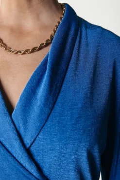 Sale Dorin Uni Wrap Dress | Vallarta Blue Jurken