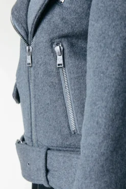 Fashion Elea Wool Biker Jacket | Medium grey melange Jassen|Blazers