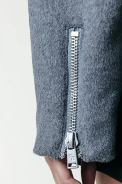 Fashion Elea Wool Biker Jacket | Medium grey melange Jassen|Blazers