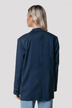 Hot Gemma Pinstripe Blazer | Dark blue Blazers