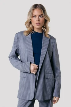 Sale Gemma Pinstripe Blazer | Dark grey Blazers