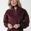 Fashion Ilena Zipped Sweat | Port Red Truien