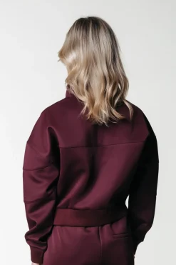 Fashion Ilena Zipped Sweat | Port Red Truien