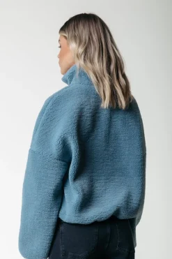 Sale Jills Teddy Zip Sweat | Mineral blue Truien