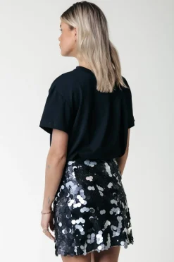 Best Jilly Sequins Skirt | Silver grey Rokken