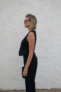 Clearance Loiza Pinstripe Gilet | Dark blue Jassen|Blazers