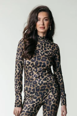 Online Neyo Leopard Top | Warm Brown Tops