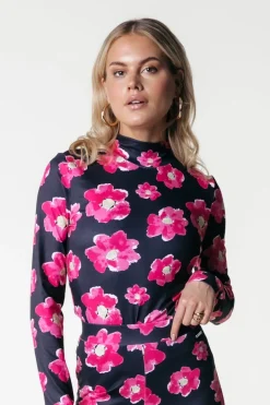 Online Neyo Poppy Flower Top | Bright pink Tops