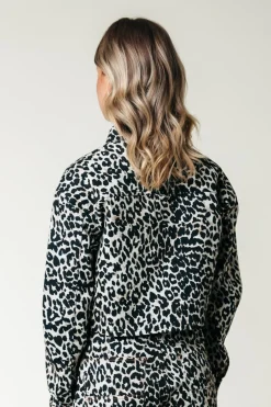 Fashion Olle Leopard Cropped Denim Blouse | Blouses