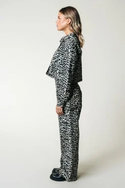 Fashion Olle Leopard Cropped Denim Blouse | Blouses