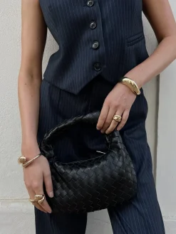 Fashion Rus Pinstripe Straight Pants | Dark blue Broeken