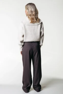 Best Rus Straight Pants | Dark brown Broeken