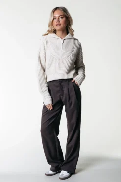 Clearance Rus Straight Pants | Dark brown Pakken