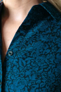 Fashion Sacha Floral Ruffle Dress | Deep Teal Jurken