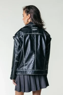 Online Saige Leather Biker Jacket | Jassen|Blazers