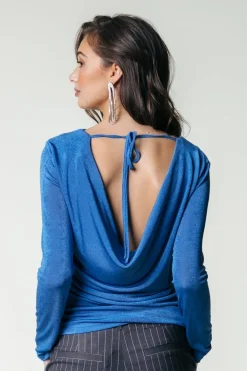 Clearance Savannah Waterfall Back Longsleeve | Vallarta Blue Tops