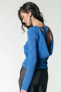 Clearance Savannah Waterfall Back Longsleeve | Vallarta Blue Tops