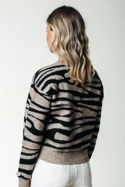 New Shara Zebra Knitted Cardigan | Truien