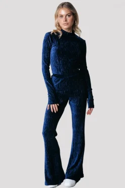 New Structure Velvet Flare | Peacoat Blue Broeken