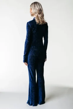 New Structure Velvet Flare | Peacoat Blue Broeken