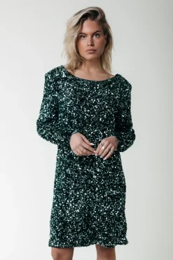 Hot Tina Sequins Dress | Scarab green Jurken