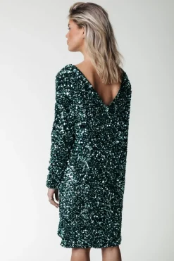 Hot Tina Sequins Dress | Scarab green Jurken