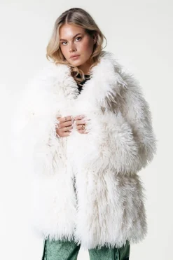 Online Ulla Faux Fur Coat | Off white Jassen|Blazers