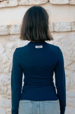 Clearance Uni Fitted Longsleeve T-shirt | Peacoat Blue T-shirts