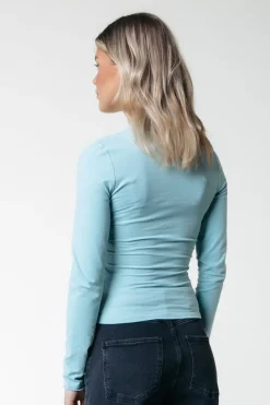 Sale Uni Fitted Longsleeve T-shirt | Mineral blue T-shirts