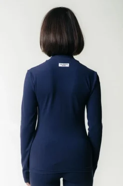 Clearance Uni Fitted Turtleneck Top | Peacoat Blue Tops