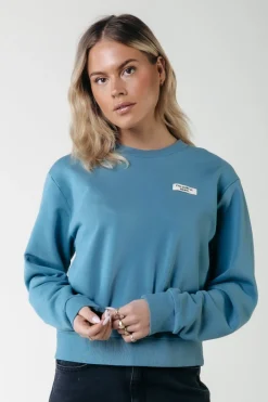 Fashion Uni Label Sweat | Soft petrol Truien