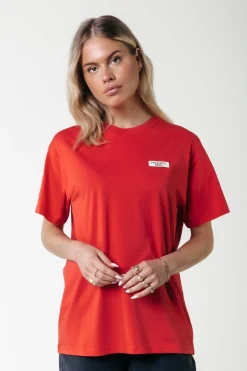 Discount Uni Label T-shirt | Scarlet Red T-shirts