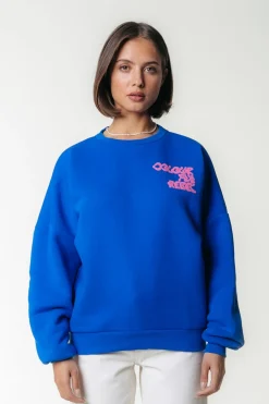 Fashion Wave Logo Sweat | Medium blue Truien