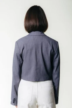 New Winoah Stripe Cropped Blazer | Dark grey Blazers