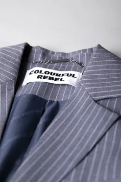 New Winoah Stripe Cropped Blazer | Dark grey Blazers