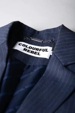 Sale Winoah Stripe Cropped Blazer | Dark blue Blazers