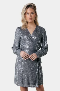 Fashion Xita Sequins Dress | Silver grey Jurken