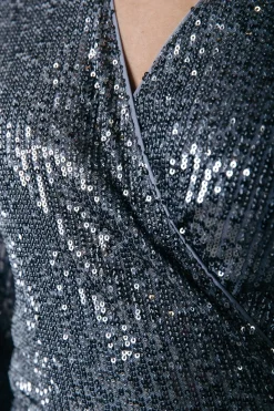 Fashion Xita Sequins Dress | Silver grey Jurken